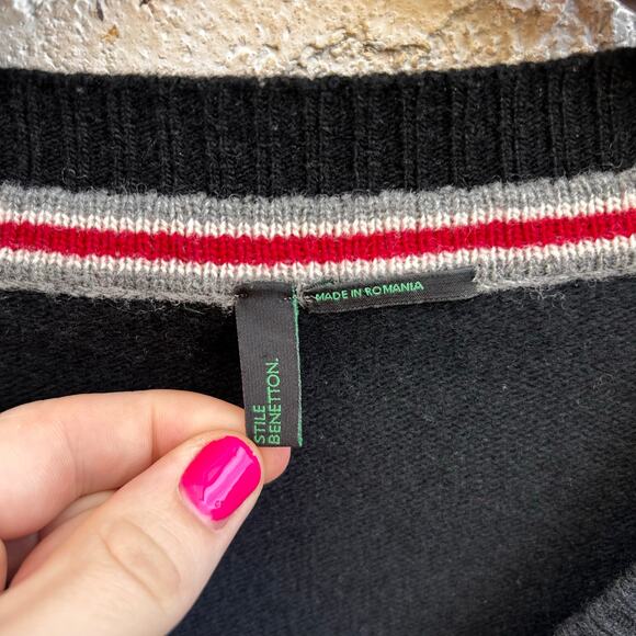 Vintage United Colors Of Benetton Knit Sweater Size Medium - Picture 3 of 3